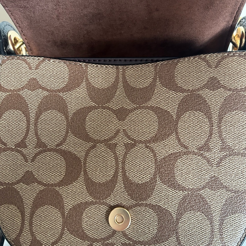 Coach Kleo Hobo Brown Rust Signature Canvas Suede‎ Shoulder Bag Excellent - Picture 5 of 9